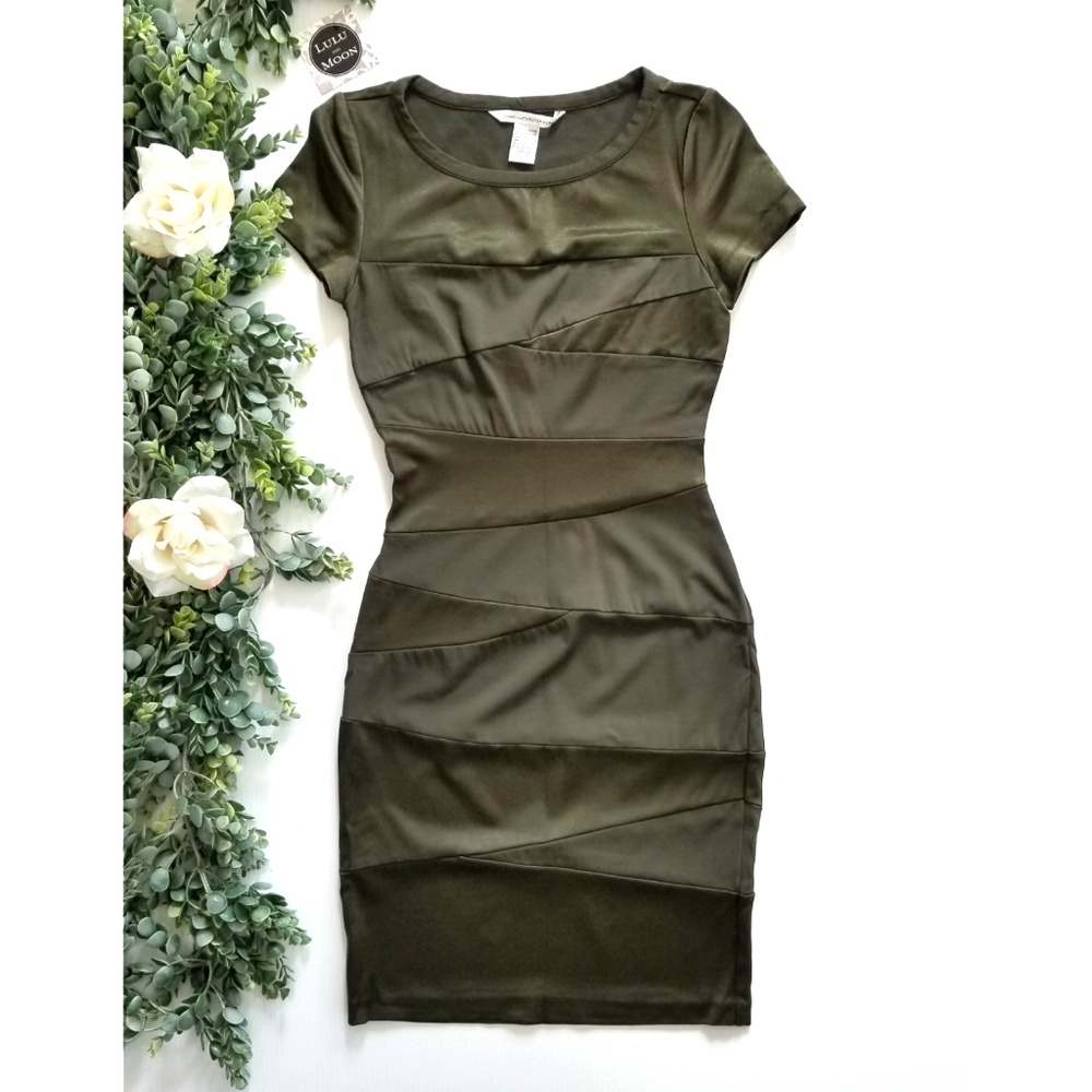DIANE VON FURSTENBERG olive green dress size 6